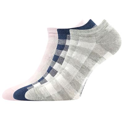 Women's low socks PIKI 76 summer CHECKED (3 pairs)