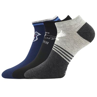 Men's low socks PIKI 78 summer MIX DARK (3 pairs)