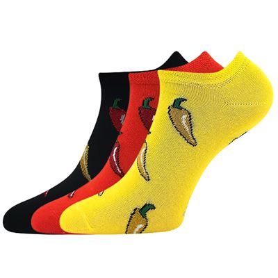 PIKI 84 unisex low summer socks MIX PEPPERS (3 pairs)