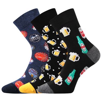 Men's summer socks PITIX 01 funny with BEER pictures (3 pairs)