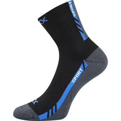 PIUS thin sports socks with cotton BLACK WITH BLUE