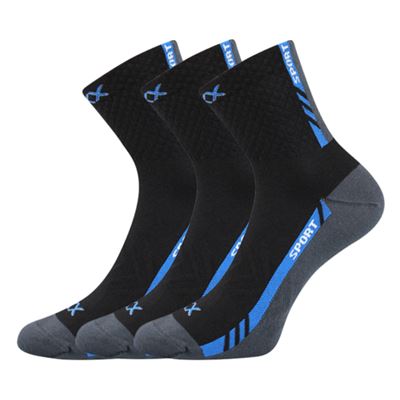 PIUS thin sports socks with cotton BLACK WITH BLUE