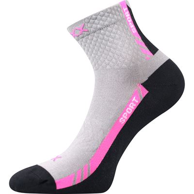 PIUS thin sports socks with cotton LIGHT GREY WITH PINK