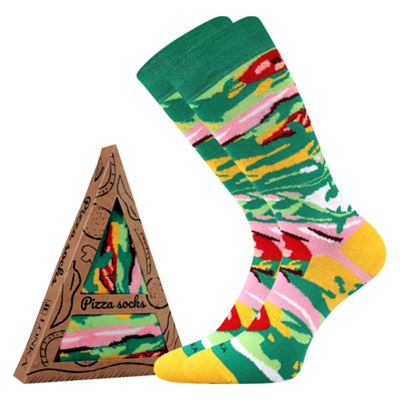 Original socks with PIZZA motif in ITALIAN box, pattern 1