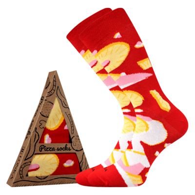 Original socks with PIZZA motif in HAWAII box, pattern 5