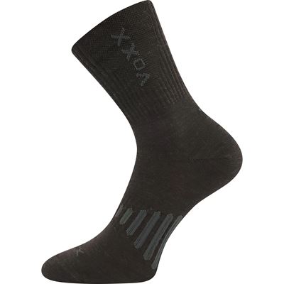Thin merino socks POWRIX with silver ions BROWN