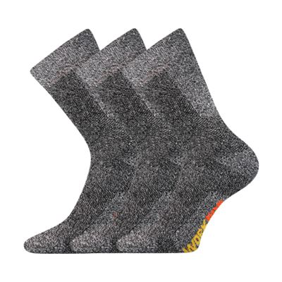PRACAN terry work socks, DARK GREY melange (3 pairs)