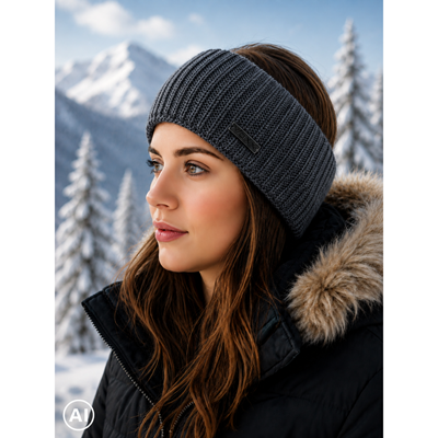 PREVIA women's knitted headband, anthracite