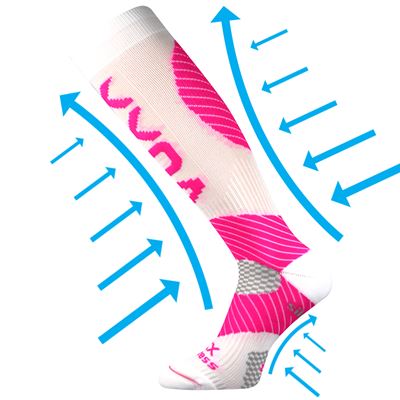 PROTECT compression knee socks with silver ions WHITE