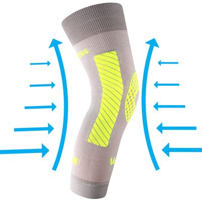 PROTECT compression knee sleeve with silver ions LIGHT GREY