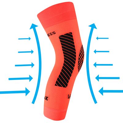 PROTECT compression knee sleeve with silver ions NEON ORANGE