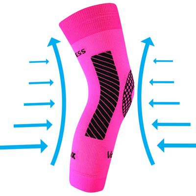 PROTECT compression knee sleeve with silver ions NEON PINK