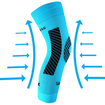 PROTECT compression knee sleeve with silver ions, NEON TURQUOISE
