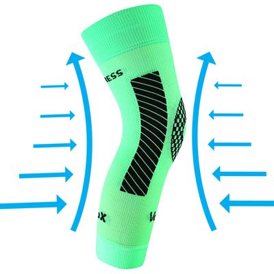 PROTECT compression knee sleeve with silver ions NEON GREEN