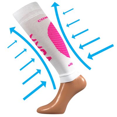 PROTECT compression calf sleeves with silver ions, WHITE