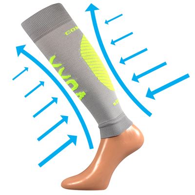 PROTECT compression calf sleeves with silver ions LIGHT GREY