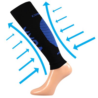 PROTECT compression calf sleeves with silver ions BLACK