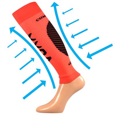PROTECT compression calf sleeves with silver ions NEON ORANGE