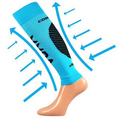 PROTECT compression calf sleeves with silver ions NEON TURQUOISE