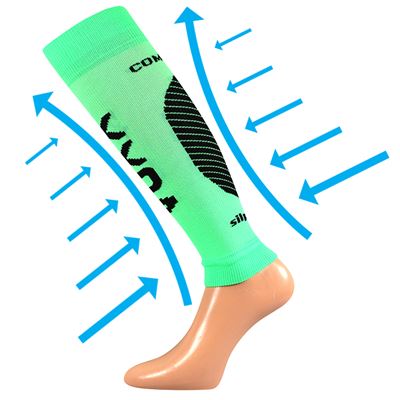 PROTECT compression calf sleeves with silver ions NEON GREEN