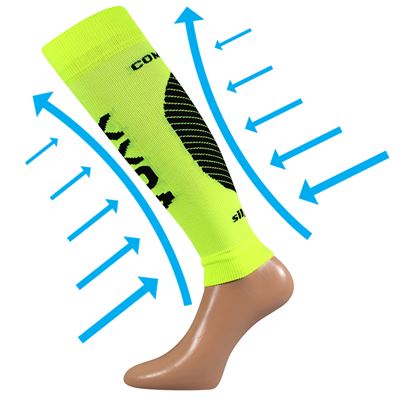 PROTECT compression calf sleeves with silver ions NEON YELLOW