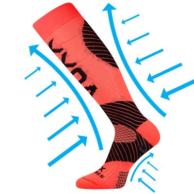 PROTECT compression knee socks with silver ions NEON ORANGE