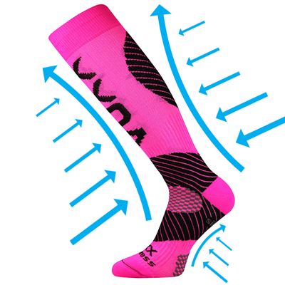 PROTECT compression knee socks with silver ions NEON PINK