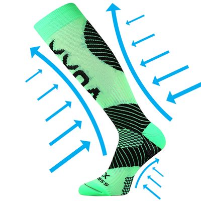 PROTECT compression knee socks with silver ions NEON GREEN