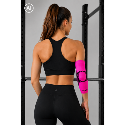 PROTECT compression elbow sleeve with silver ions NEON PINK