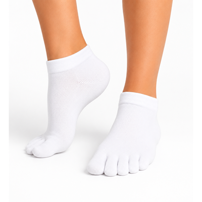 PRSTAN 08 low bamboo toe socks, WHITE