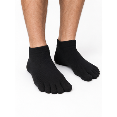 PRSTAN 08 low bamboo toe socks, BLACK