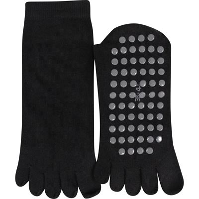 PRSTAN 06 low cotton toe socks with ABS BLACK