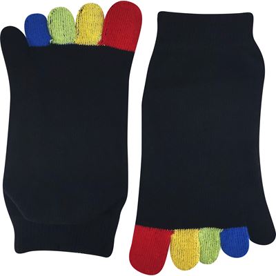 Cotton toe socks PRSTAN 09 low BLACK with coloured toes