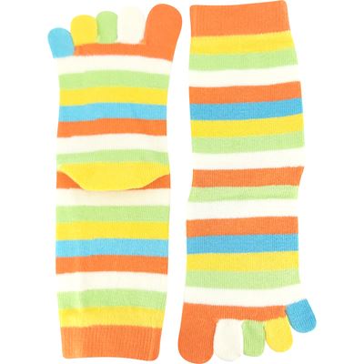 Cotton toe socks PRSTAN 10 striped APRICOT