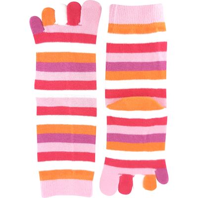 Cotton toe socks PRSTAN 10 striped PINKFLY