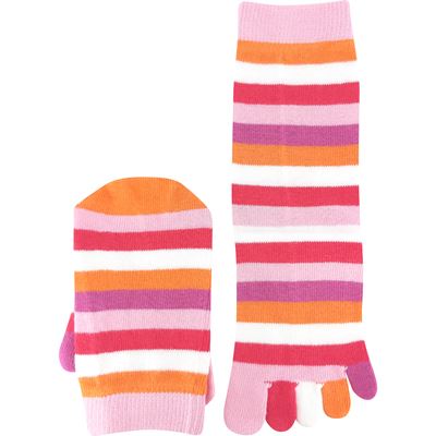 Cotton toe socks PRSTAN 10 striped PINKFLY
