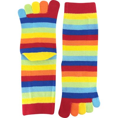 Cotton toe socks PRSTAN 10 striped RAINBOW