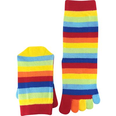 Cotton toe socks PRSTAN 10 striped RAINBOW