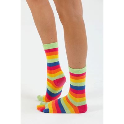 Cotton toe socks PRSTAN 10 striped ALIEN