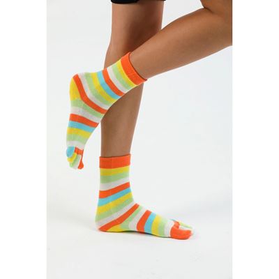 Cotton toe socks PRSTAN 10 striped APRICOT