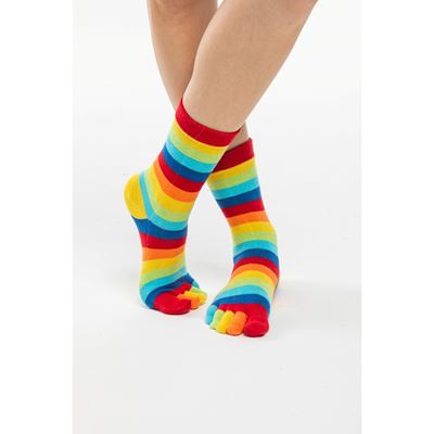 Cotton toe socks PRSTAN 10 striped RAINBOW