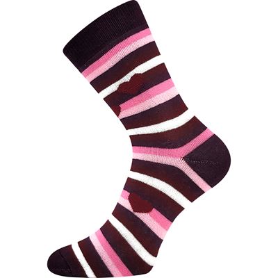 Women's terry socks PRUHANA 2 striped MIX A (2 pairs)