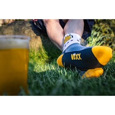 RALF X cycling socks with BEER design