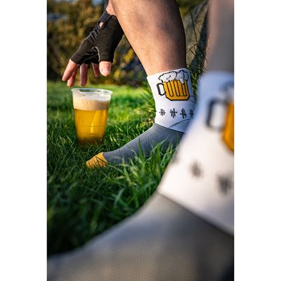RALF X cycling socks with BEER design