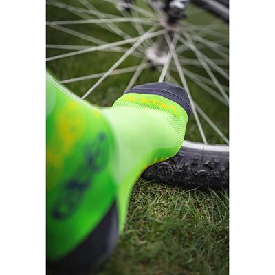 RALF X cycling socks with BIKE GREEN design