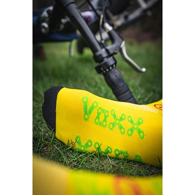 RALF X cycling socks with BIKE YELLOW design
