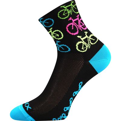 RALF X cycling socks with BIKE design, BLACK