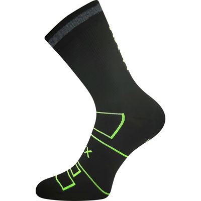 REFLEXON sports socks with reflective element BLACK with neon green