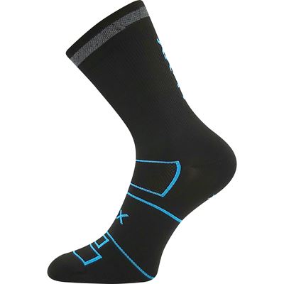 REFLEXON sports socks with reflective element BLACK with turquoise