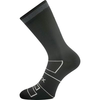 REFLEXON sports socks with reflective element DARK GREY with light grey